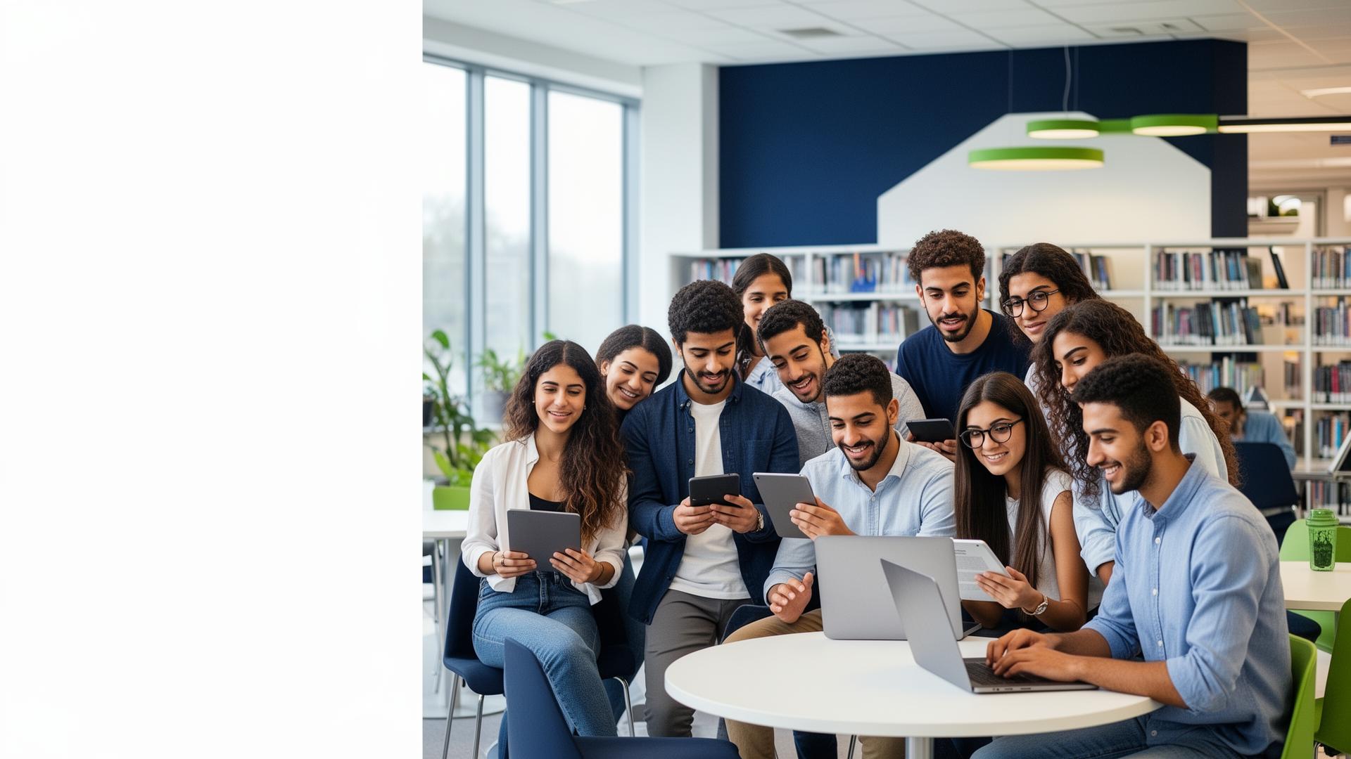 Étudiants ATM dans un environnement académique moderne